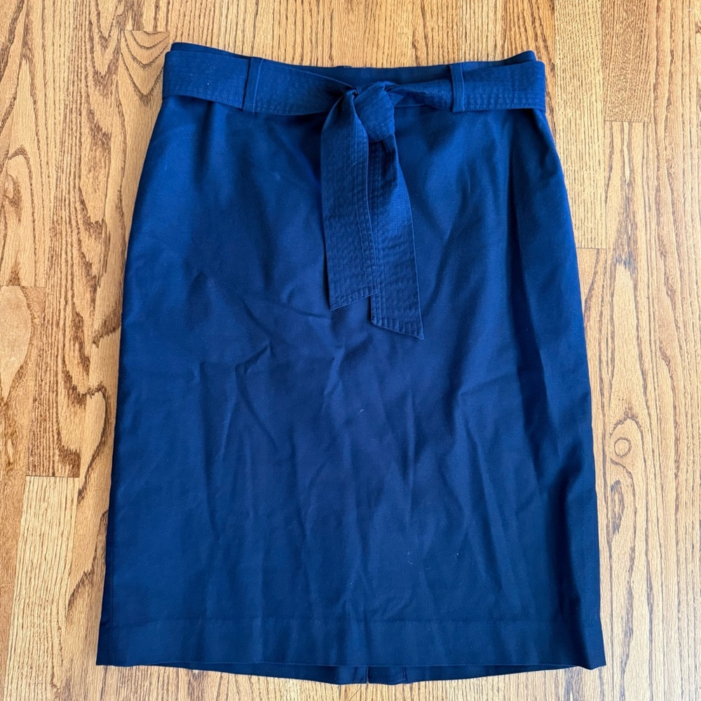 1901 Navy Pencil Skirt with Belt Size 12